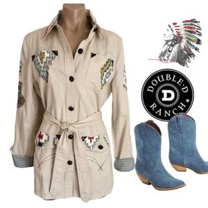 Double D Ranch Lightweight Embroidered Transitional Jacket Coat M